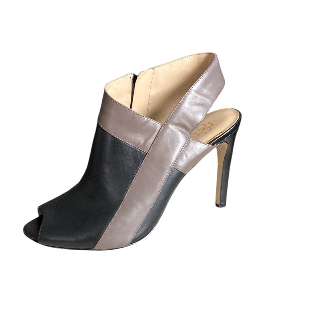 ANN TAYLOR Cara Crisscross Colorblock Leather Peep Toe Slingback Heels Size 9M